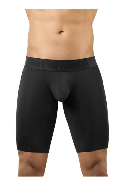 Black mens boxer briefs by ersheat with contoured design and elastic waistband in black ergowear ew1783 max bold athletic shorts