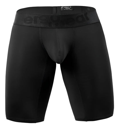 Black ergo wear ew1783 max bold compression athletic shorts with branded waistband for performance use