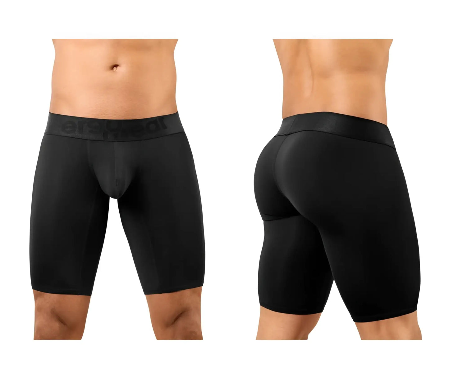 Black mens compression shorts ergoWear ew1783 max bold in black with snug fit and logo on waistband