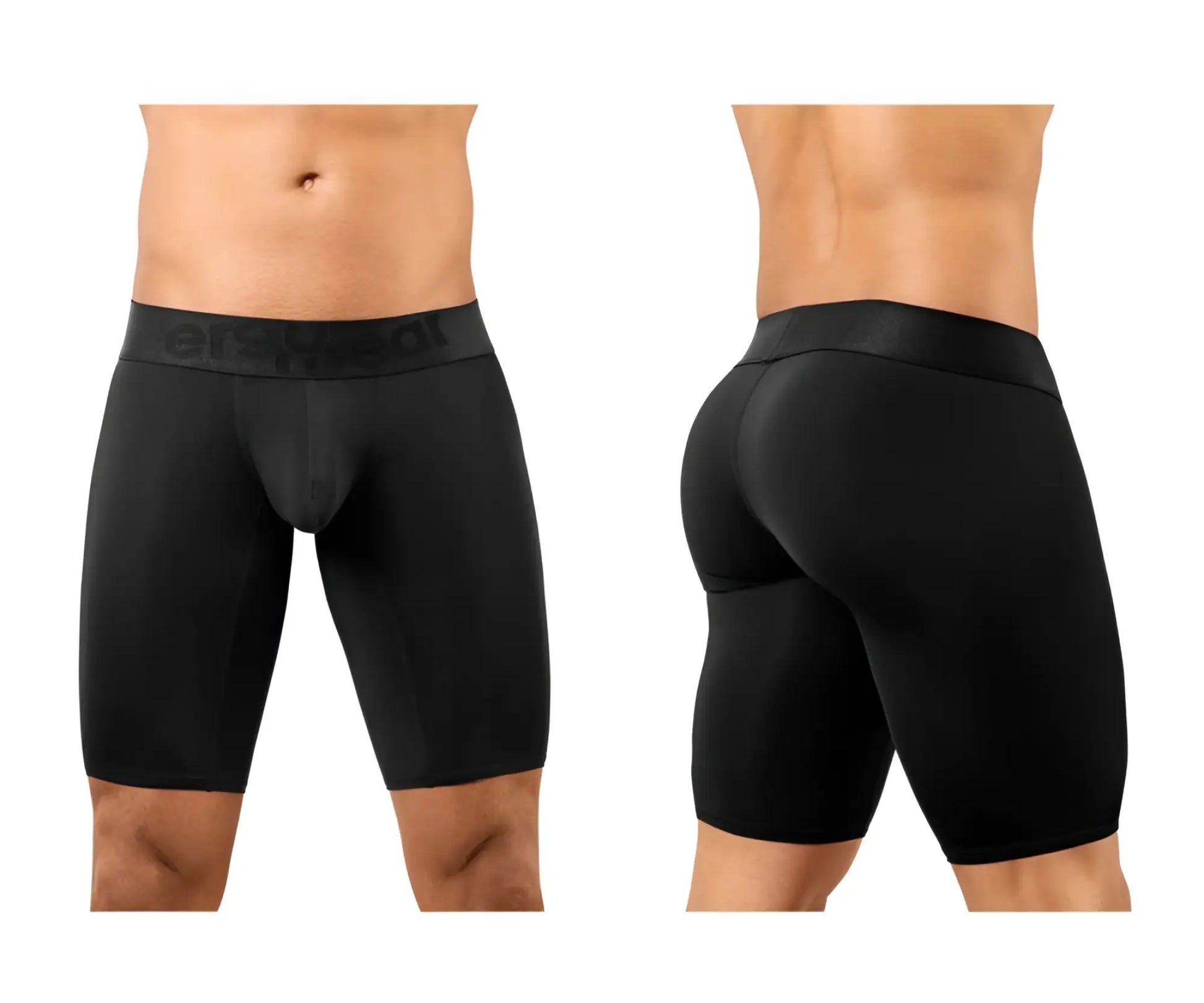 Black mens compression shorts ergoWear ew1783 max bold in black with snug fit and logo on waistband
