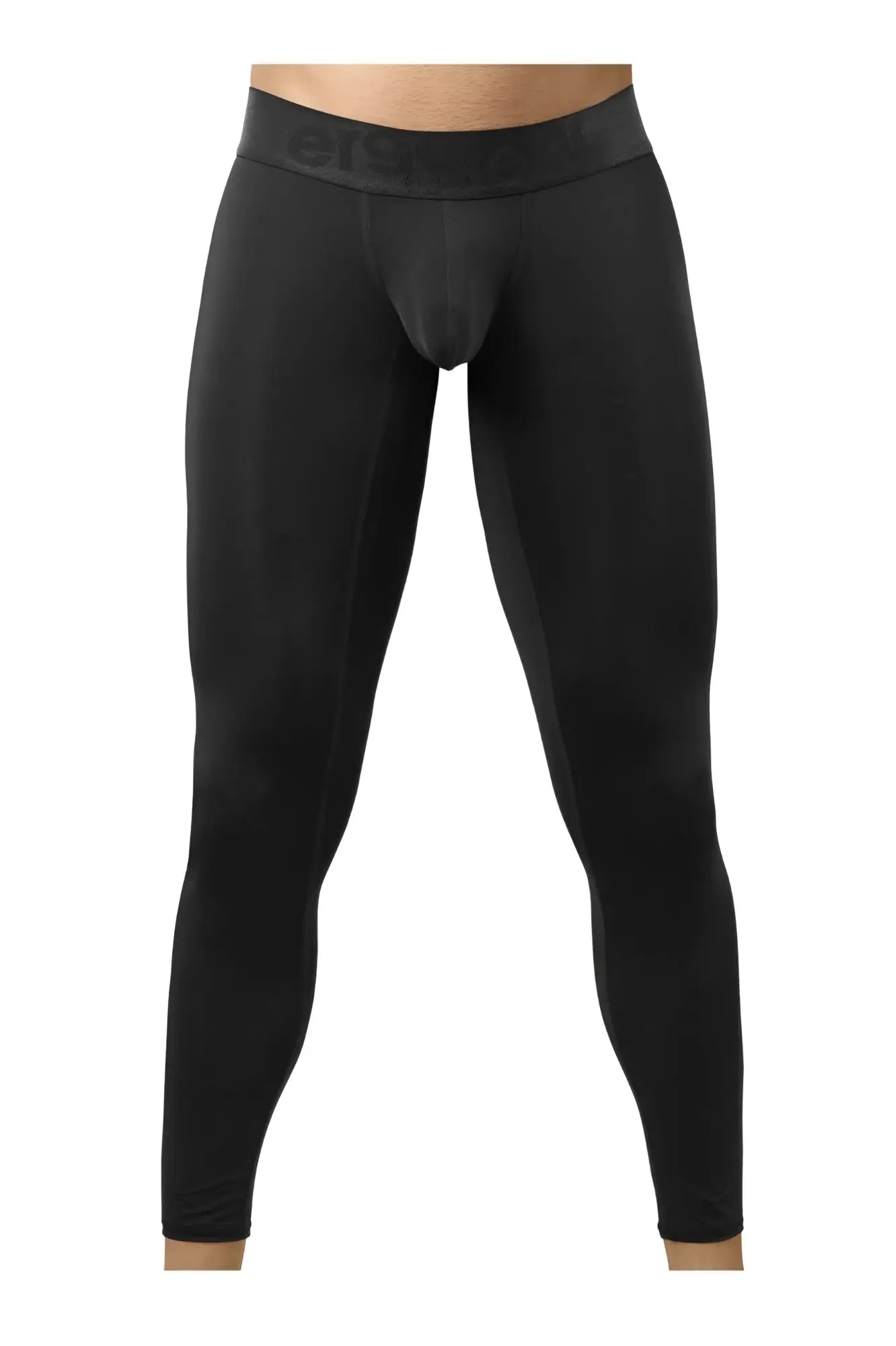 Black ergoWear ew1784 max bold athletic compression leggings with form-fitting design and subtle waistband logo
