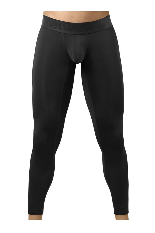 Black ergoWear ew1784 max bold athletic compression leggings with form-fitting design and subtle waistband logo