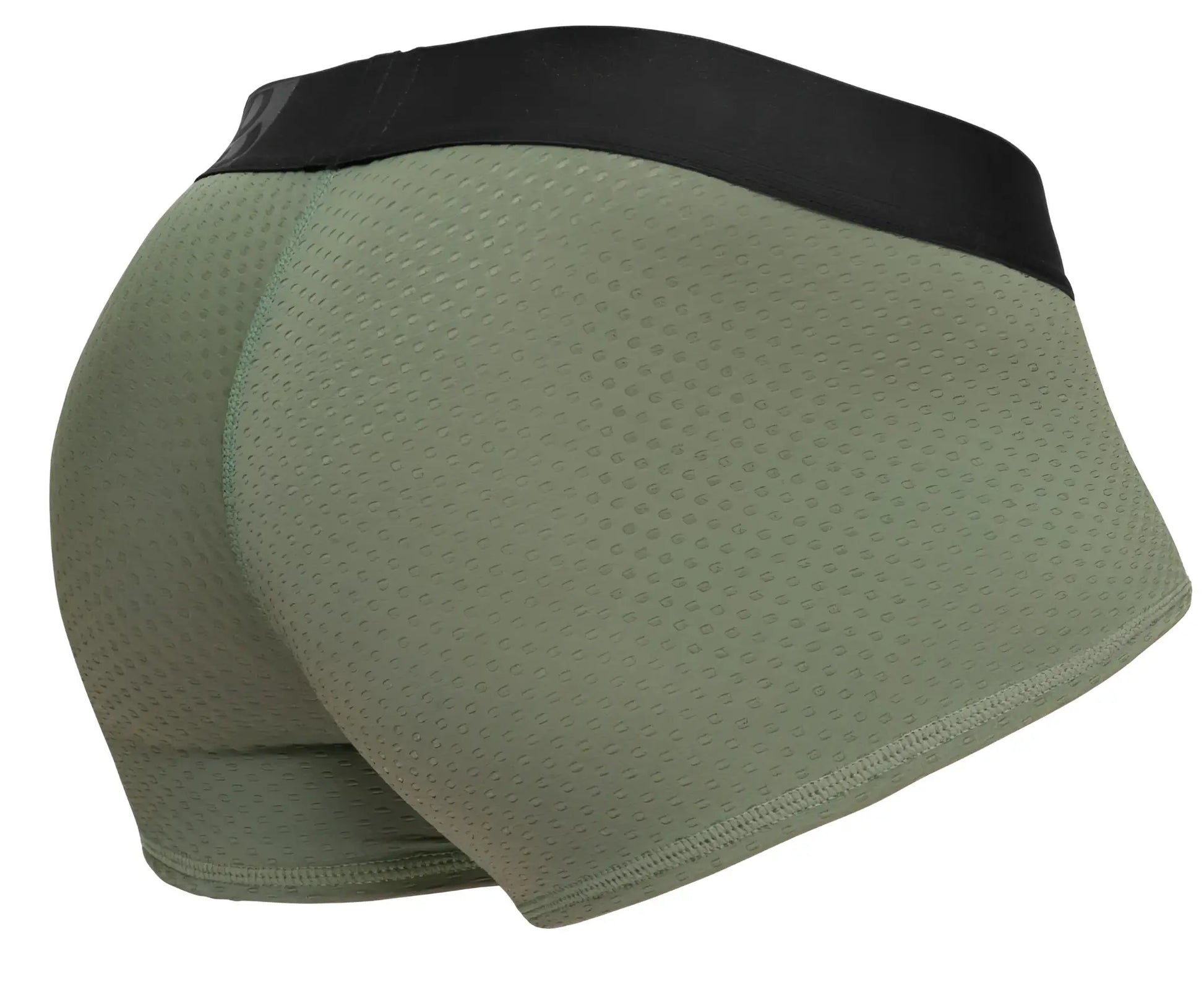 Olive green mesh briefs with black elastic waistband from ergowear ew1787 max flow trunks color dark green