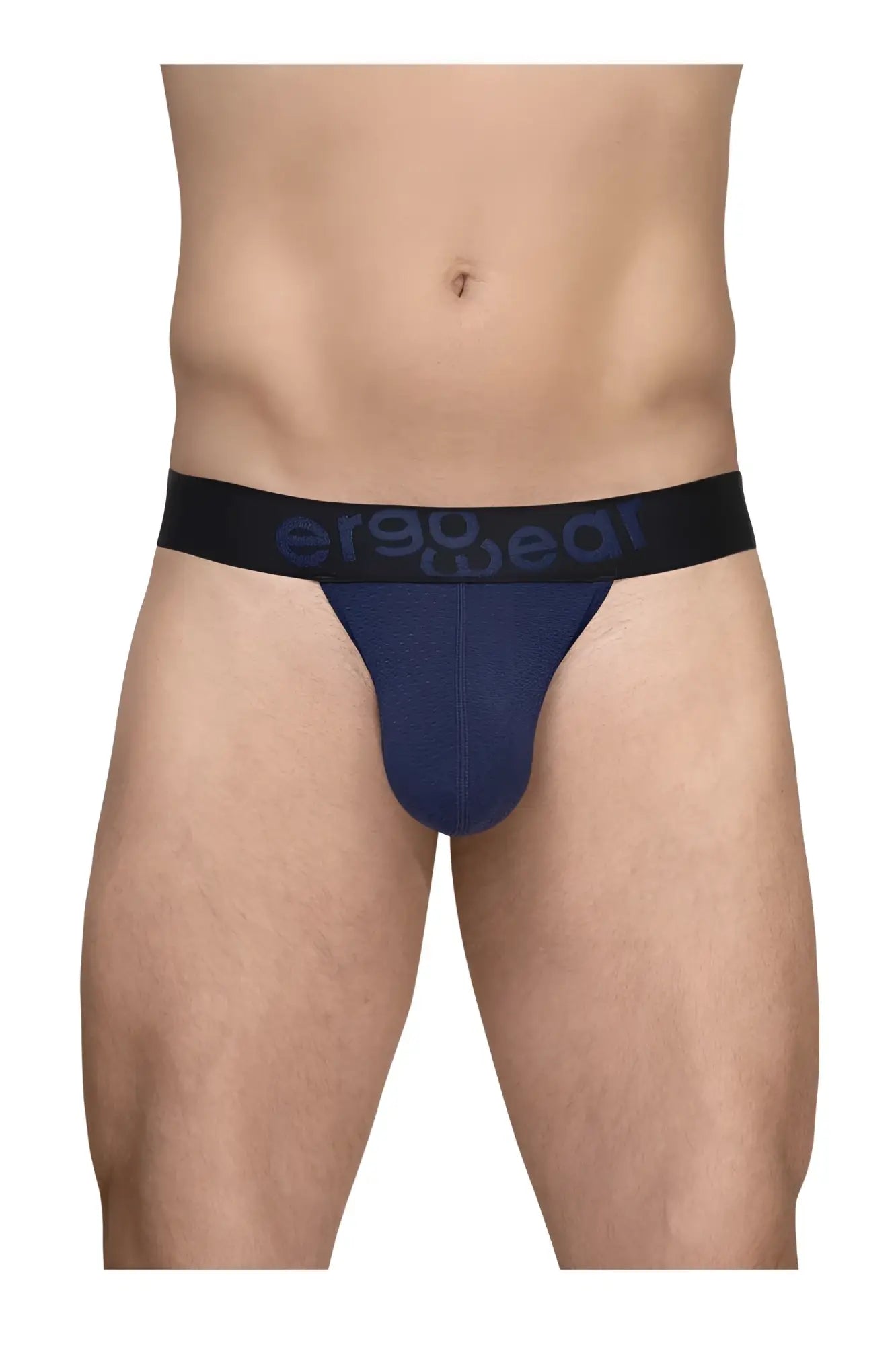 Navy blue ergonomic briefs with black waistband and dark gray ergo wear logo in ErgoWear EW1789 MAX FLOW G string
