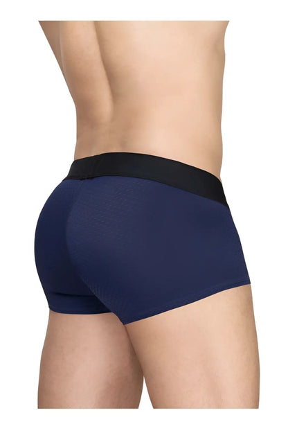 Navy blue ergo wear ew1791 max flow trunks with black elastic waistband designed for maximum comfort and breathability