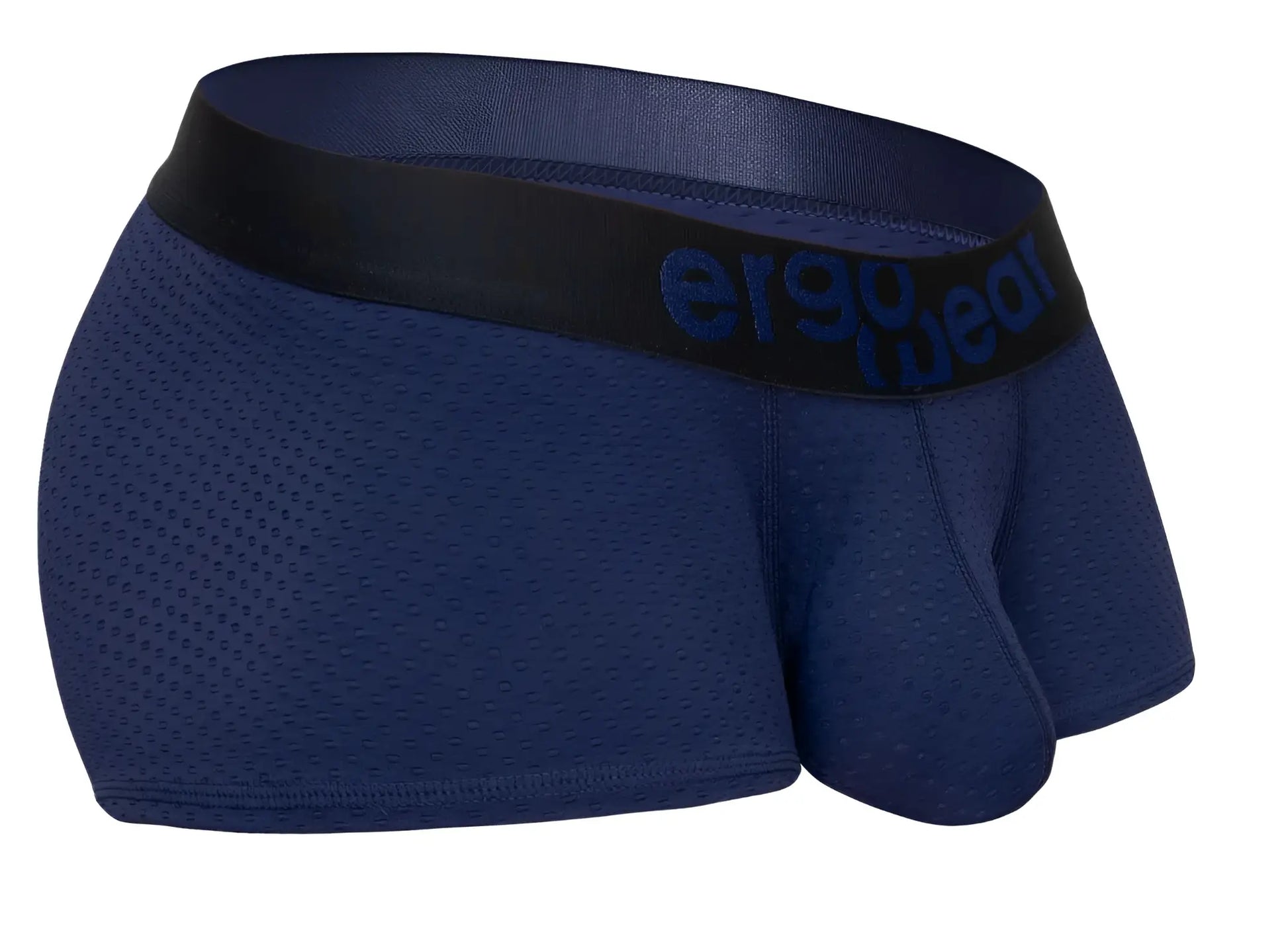 Ergowear ew1791 max flow trunks in dark blue mesh with black elastic waistband featuring ergowear logo