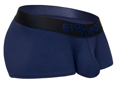 Ergowear ew1791 max flow trunks in dark blue mesh with black elastic waistband featuring ergowear logo