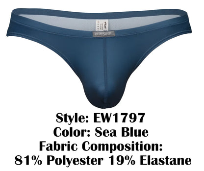Sea blue ergoWear ew1797 x4d SE men’s thong in sleek form-fitting design made from 81% polyester 19% elastane