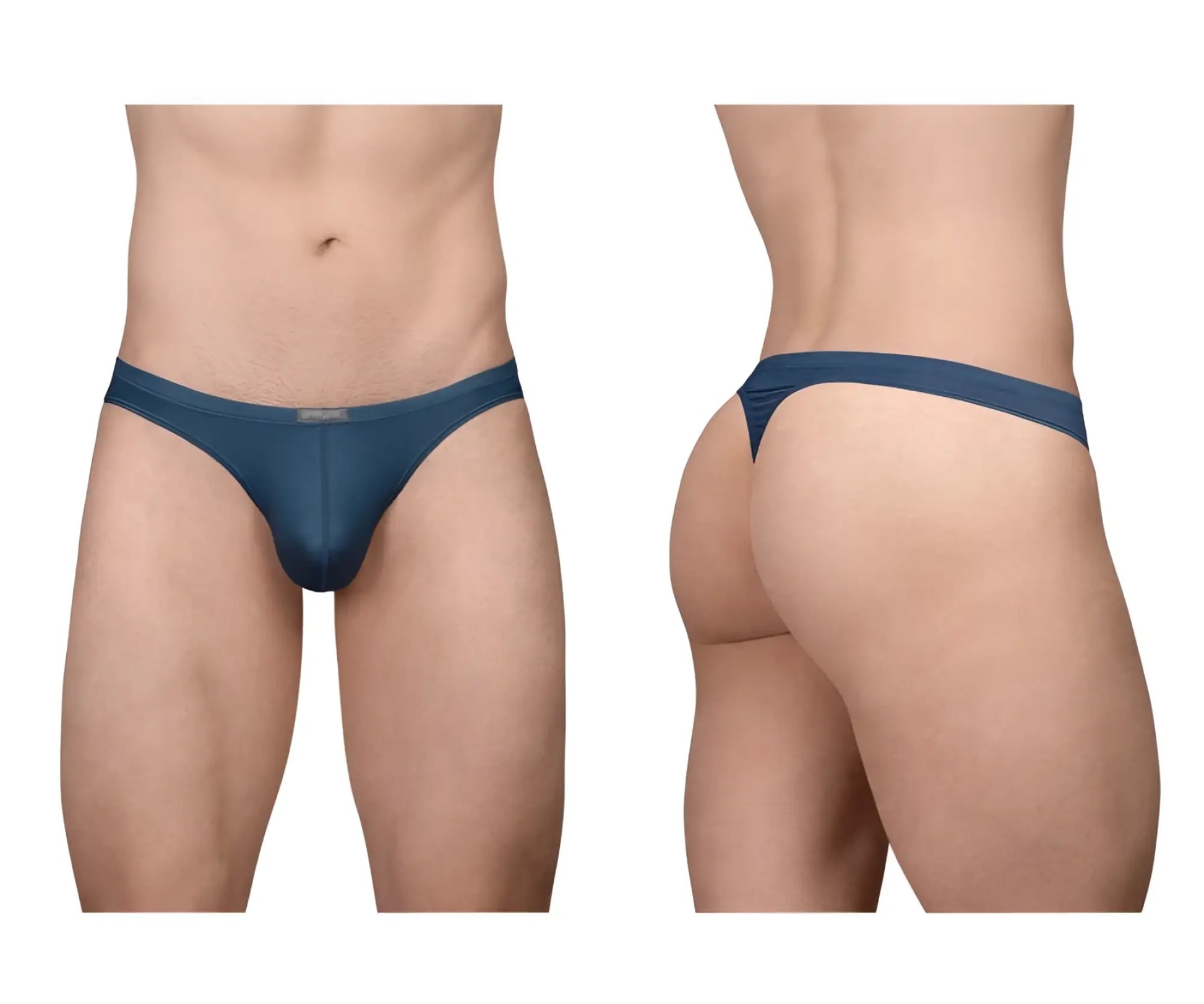 Navy blue ErgoWear EW1797 X4D SE mesh thong with narrow waistband and minimal coverage in sea blue color