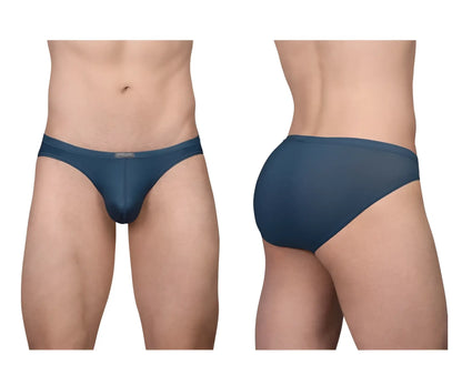 Dark blue sheer mesh briefs with a smooth waistband from ergowear ew1798 x4d se bikini color sea blue collection