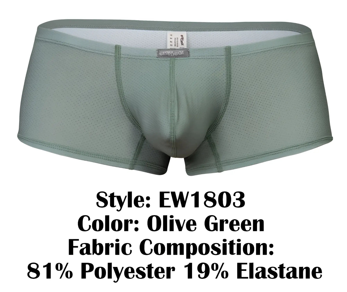 Ergowear ew1803 x4d se trunks olive green mesh men’s briefs made of 81 polyester and 19 elastane for breathability