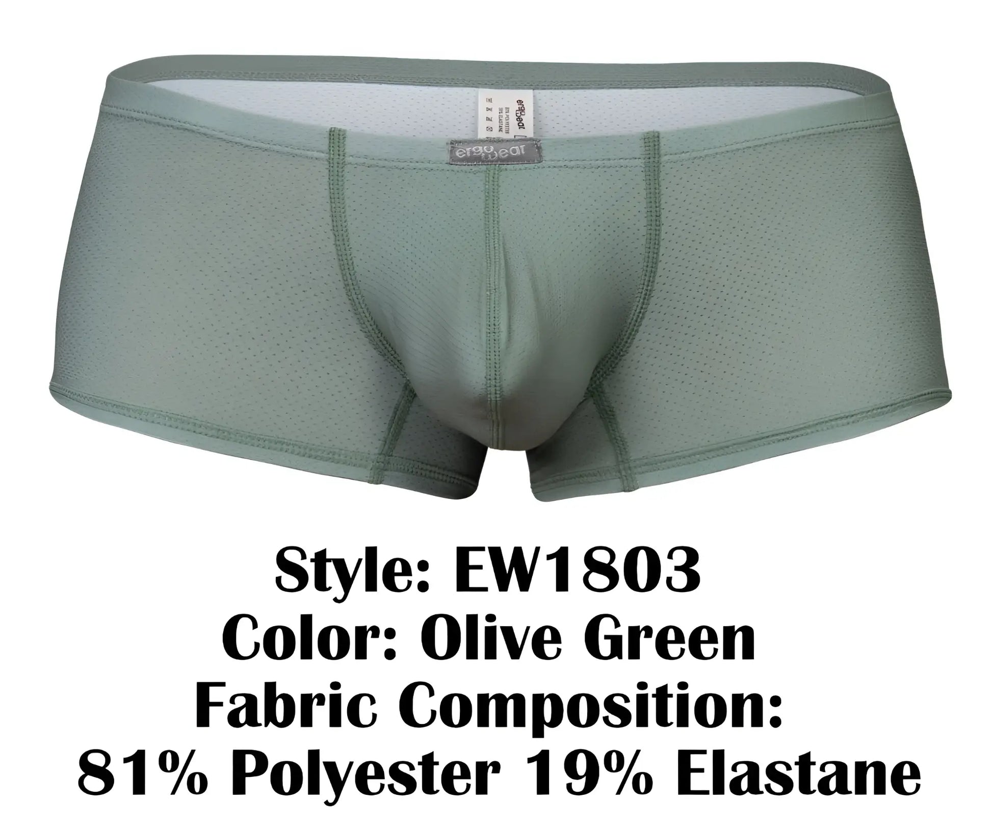 Ergowear ew1803 x4d se trunks olive green mesh men’s briefs made of 81 polyester and 19 elastane for breathability