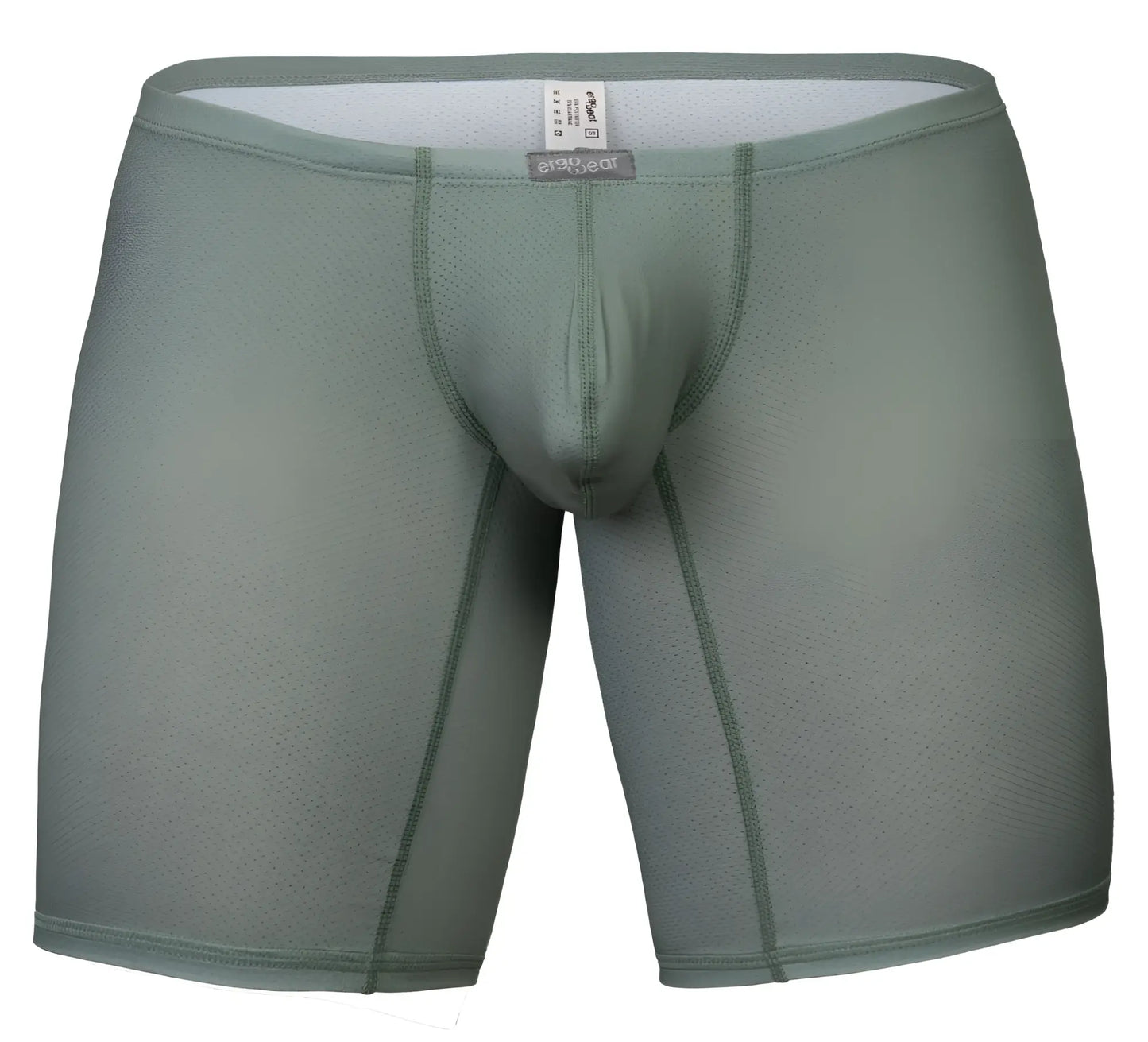 Olive green ergoWear Ew1804 x4d Se men’s boxer briefs with mesh texture and reinforced seams front view