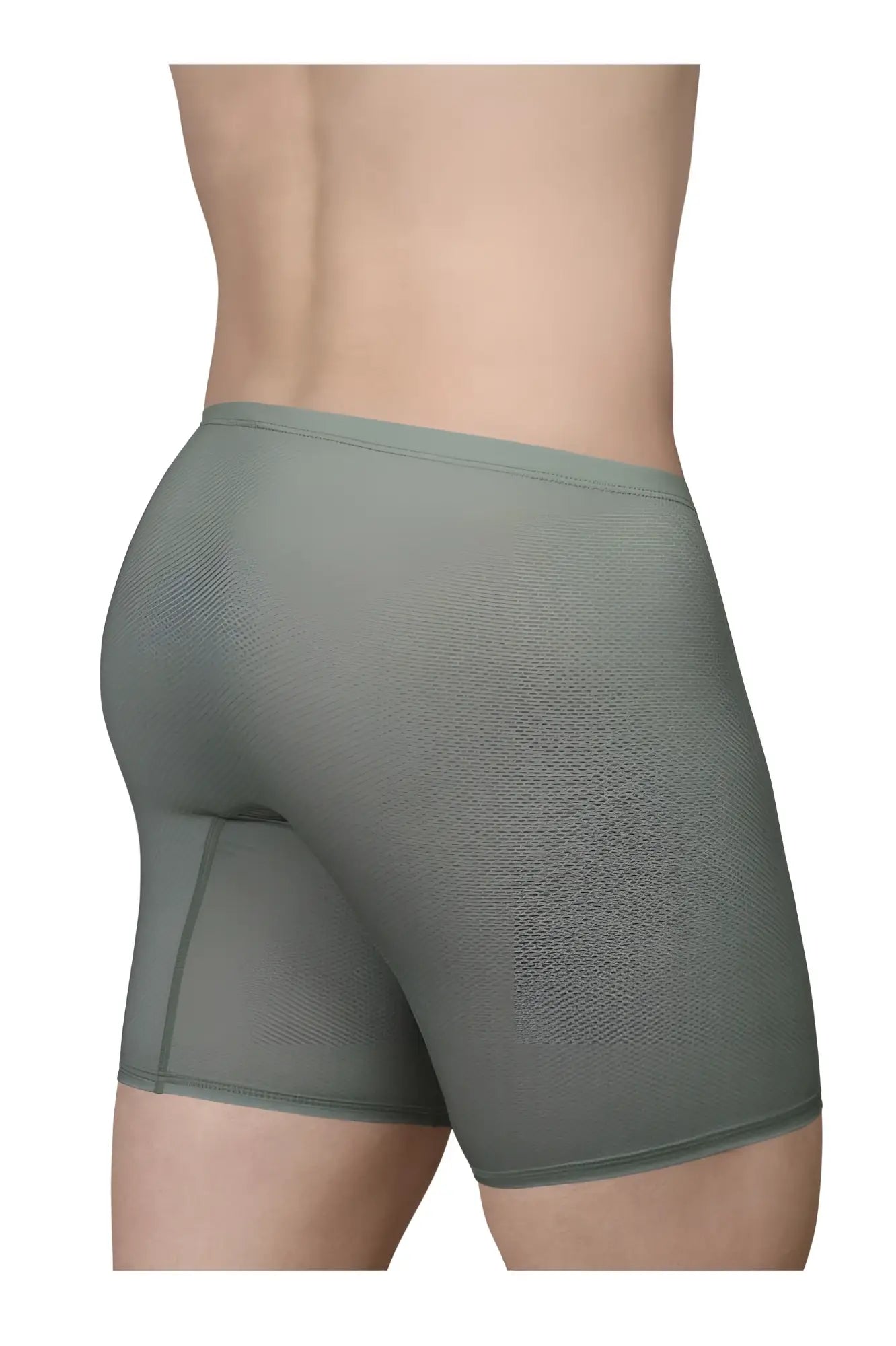 A pair of olive green ergoWear ew1804 x4d SE boxer briefs with seamless construction and a subtle textured pattern