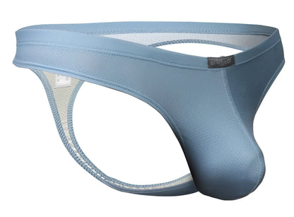 ErgoWear ew1805 x4d se men’s thong in stone blue breathable mesh with supportive design and subtle branding