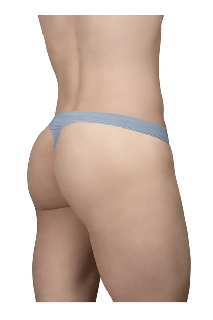Light blue ergoWear ew1805 x4d se thong made of smooth stretchy fabric with narrow waistband showing back side