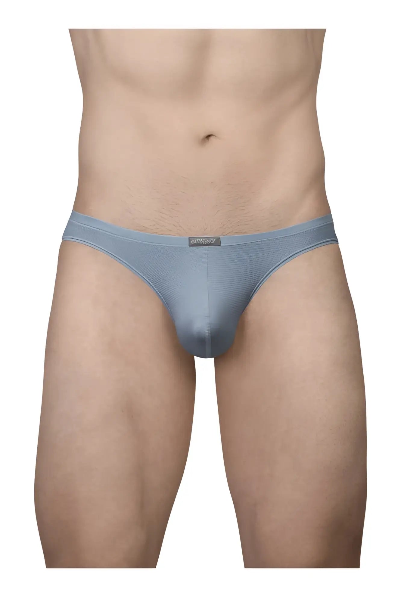 ErgoWear ew1806 x4d se stone blue men’s briefs with smooth stretchy fabric and subtle brand tag on the waistband