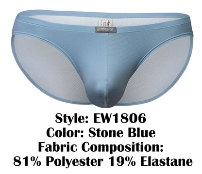 Stone blue ergoWear ew1806 x4d se bikini men’s briefs with mesh panel elastic waistband 81 polyester 19 elastane