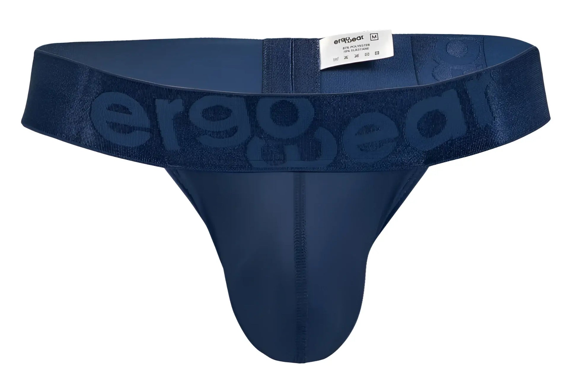 Navy blue ergonomic briefs with subtle embossed brand logo on waistband from ErgoWear EW1812 MAX BOLD SE G-String