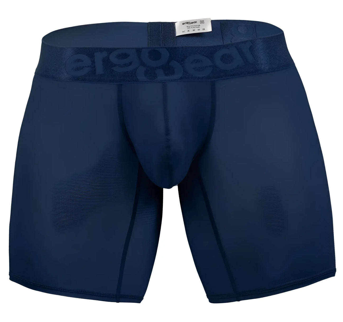 Navy blue ergo wear ew1815 max bold se ergonomic boxer briefs with matching waistband and embossed logo