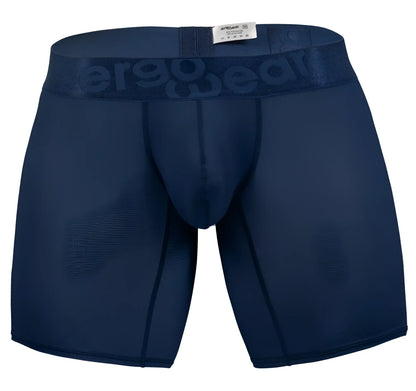 Navy blue ergo wear ew1815 max bold se ergonomic boxer briefs with matching waistband and embossed logo