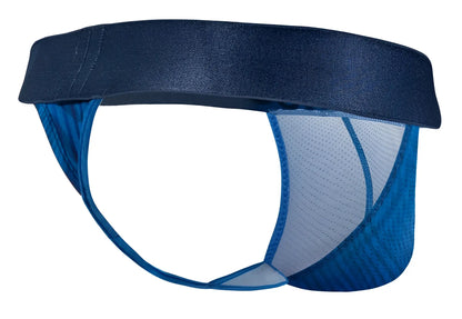 Blue ergoWear EW1816 MAX BOLD SE G-String athletic brief with denim-like waistband and mesh panels