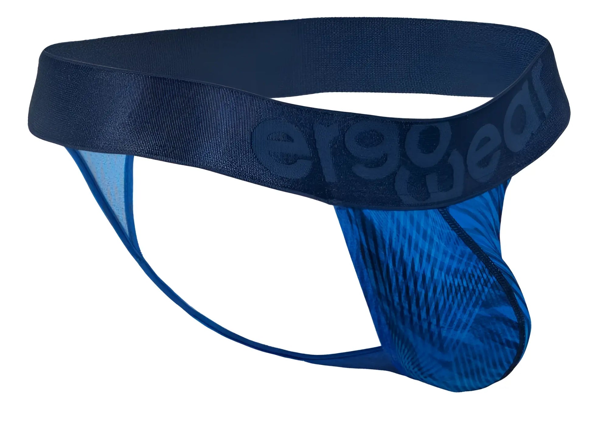Navy blue ergonomic brief with textured mesh design and ergo gear logo on waistband showing the back side