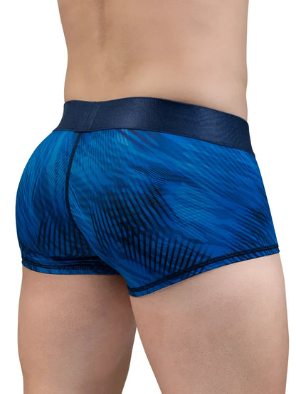 Ergowear ew1818 max bold se men’s briefs with blue pattern and dark blue elastic waistband in mid blue color