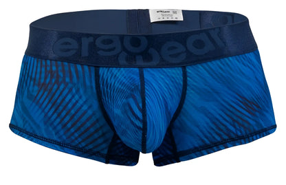 Blue patterned ergowear ew1818 max bold se men’s trunks with dark blue elastic waistband in mid blue