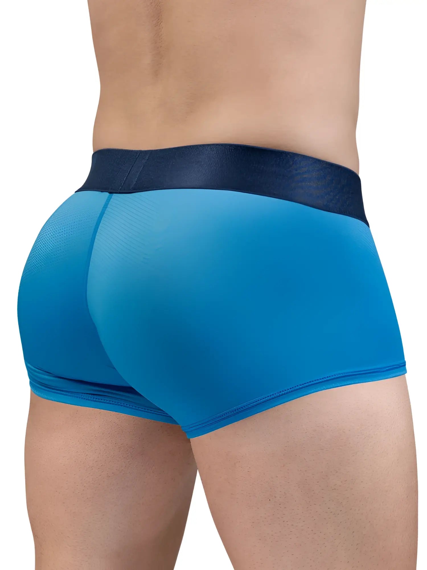 Blue ergoWear ew1822 max bold se trunks with dark navy elastic waistband designed for athletic support