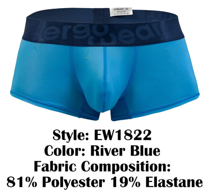 River blue men’s briefs in breathable mesh fabric with elastic waistband featuring ergowear logo from ew1822 max bold se trunks