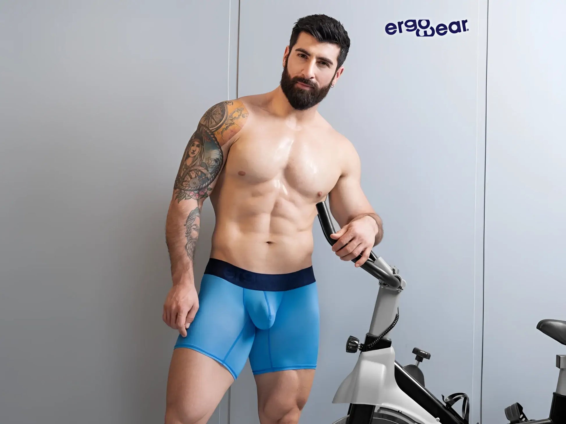 Blue ergo wear ew1823 max bold se boxer briefs with black waistband designed for athletic comfort