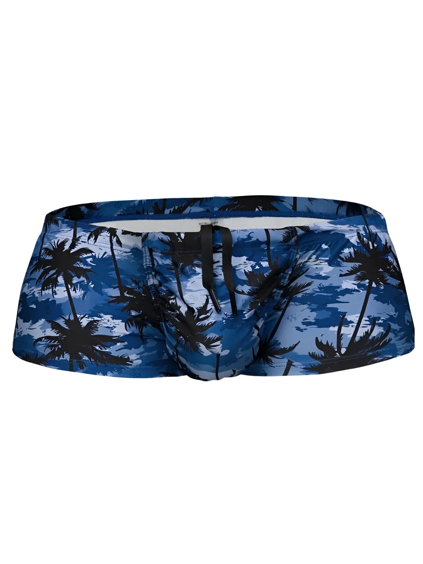Ergowear EW1825 feel SW dark blue palms swim trunks feature blue and black palm tree pattern with drawstring waistband