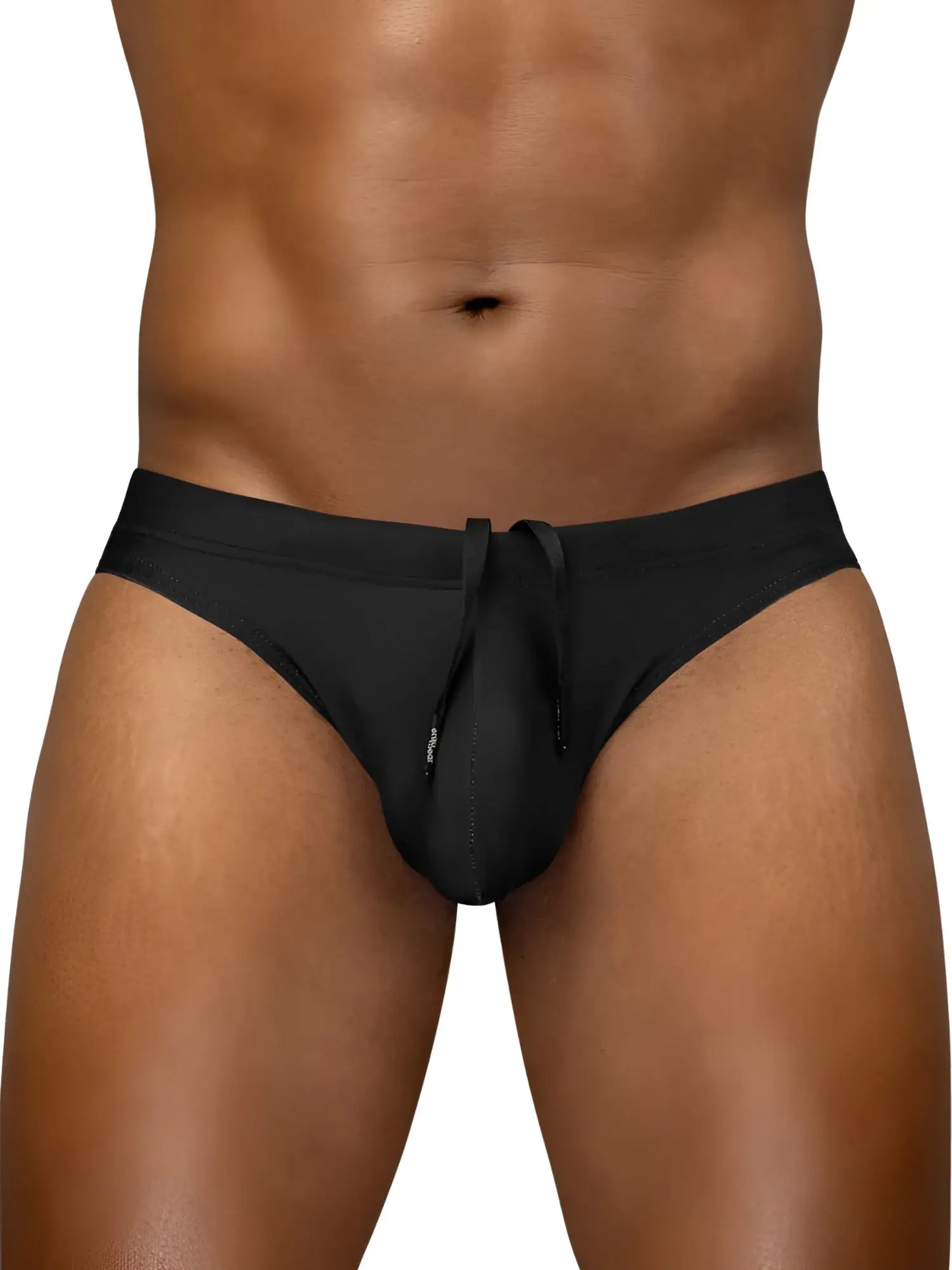 Black ergoWear ew1830 x4d sw swim thongs with drawstring waistband and contoured design for swimming