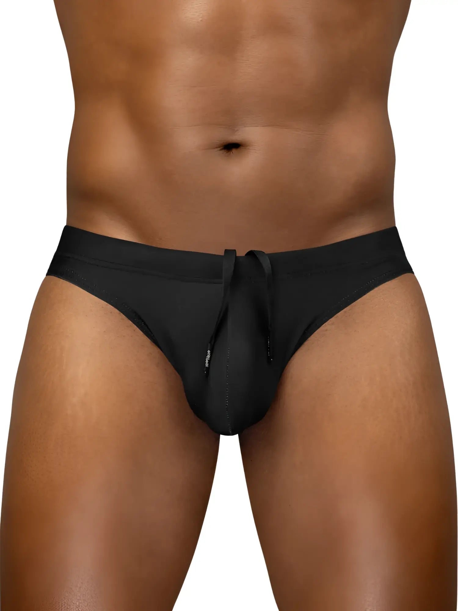 Black ergoWear ew1830 x4d sw swim thongs with drawstring waistband and contoured design for swimming