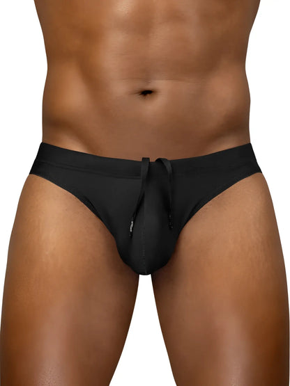 Black ergoWear ew1830 x4d sw swim thongs with drawstring waistband and contoured design for swimming