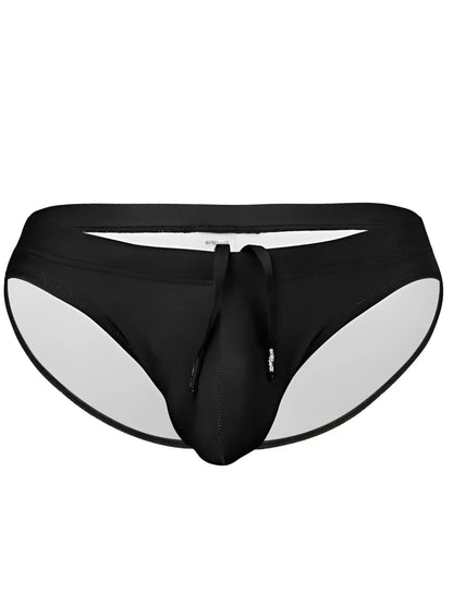 ErgoWear EW1831 X4D SW black swim bikini with drawstring waistband and white inner lining for swimming