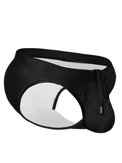 Black swim trunks ergo wear ew1831 x4d sw bikini with white interior and side zipper closure for swimming use