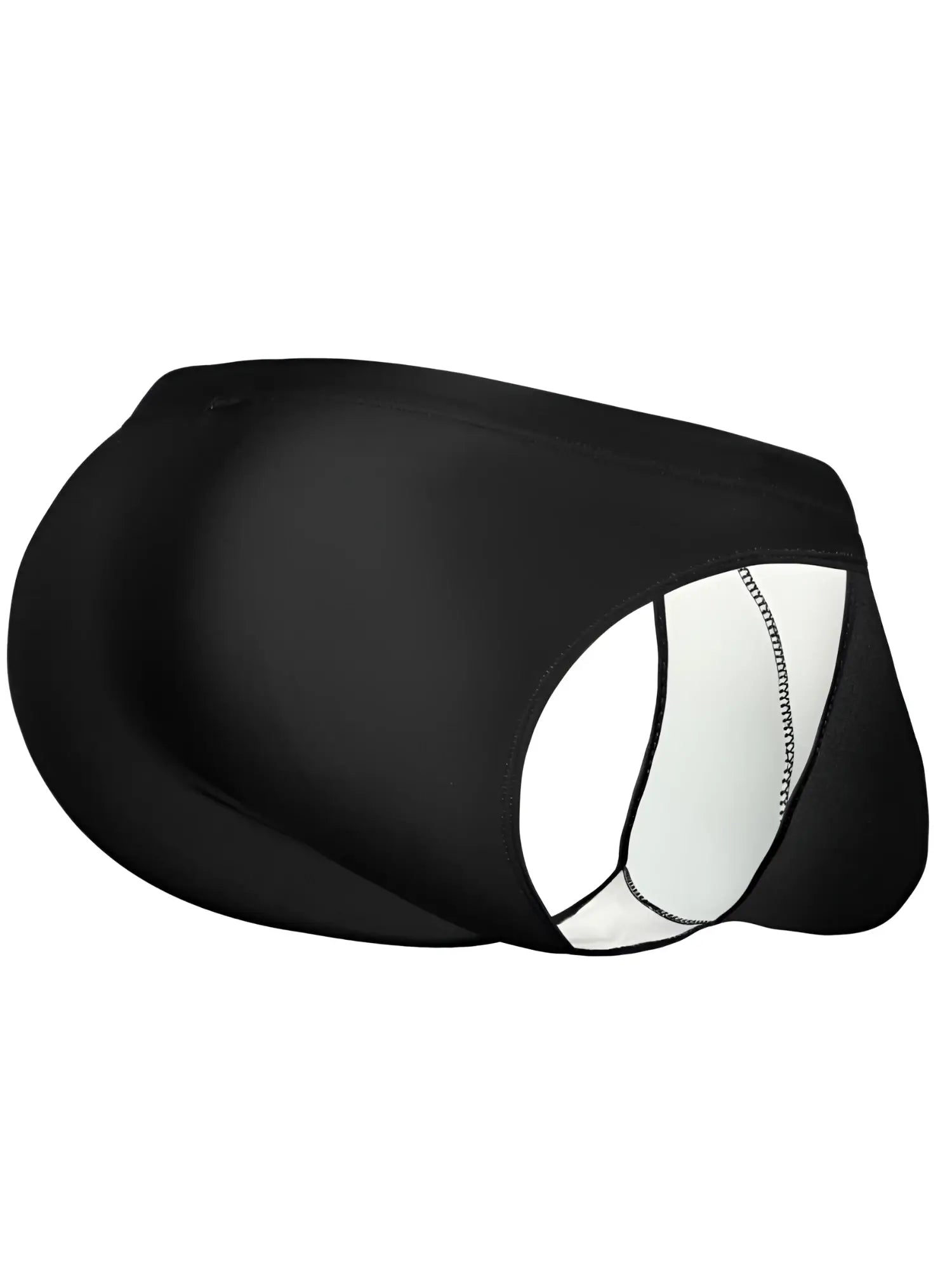 ErgoWear ew1831 x4d sw black swim bikini with white side panel and black stitching along side seam