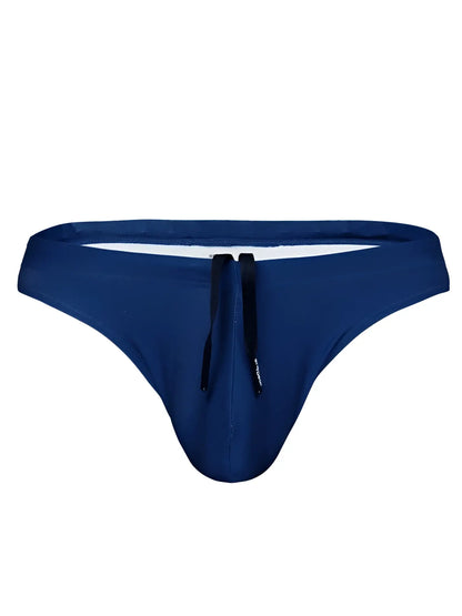 Navy blue ErgoWear EW1832 X4D swim thongs with black drawstrings designed for comfortable beachwear