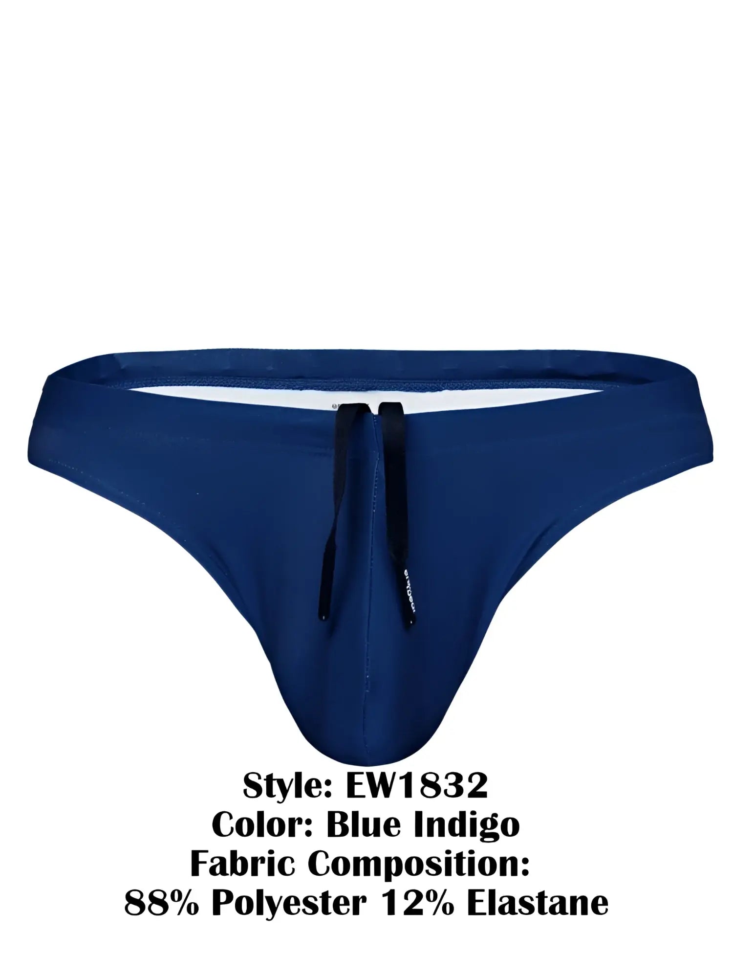 ErgoWear ew1832 x4d swim thongs in blue indigo with black drawstrings and white interior lining for beach use