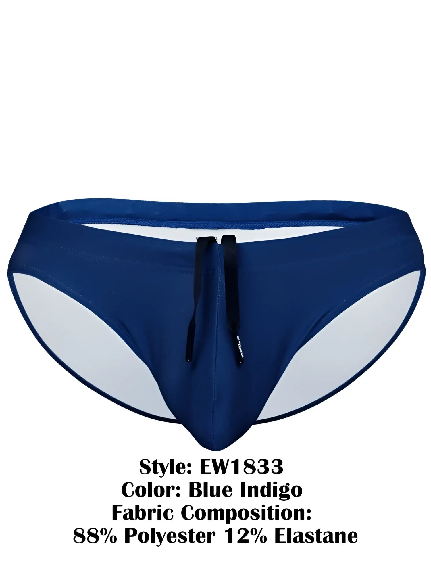 Ergowear ew1833 x4d sw swim bikini in blue indigo with white side panels and black drawstrings for comfortable wear