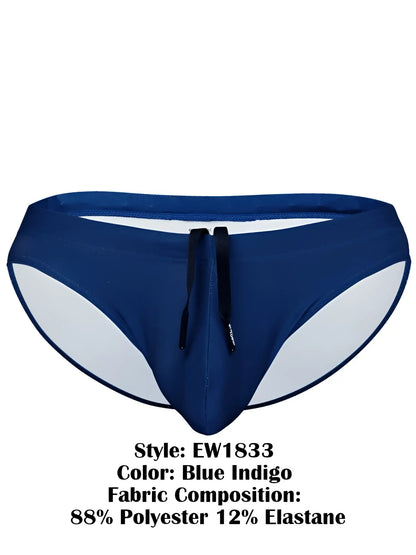 Ergowear ew1833 x4d sw swim bikini in blue indigo with white side panels and black drawstrings for comfortable wear