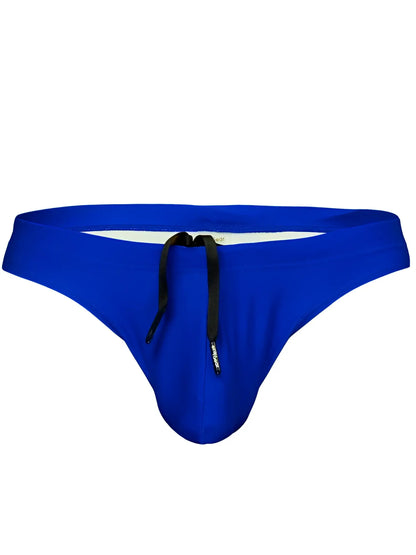 Vibrant royal blue ergo wear ew1834 x4d sw swim thongs with black drawstring and subtle brand tag in skydiver color