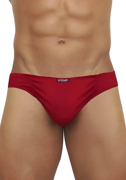 Ergowear feel modal bikini underwear scarlet in size S with red smooth texture and subtle waistband brand tag