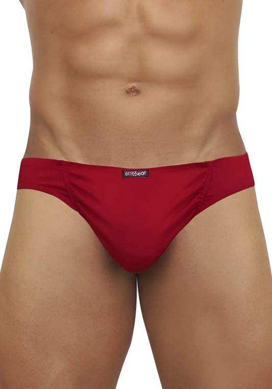 Ergowear feel modal bikini underwear scarlet in size S with red smooth texture and subtle waistband brand tag