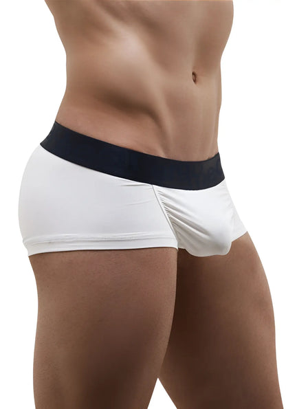 White ergowear feel xv boxer brief underwear with black elastic waistband in size s for comfortable daily use