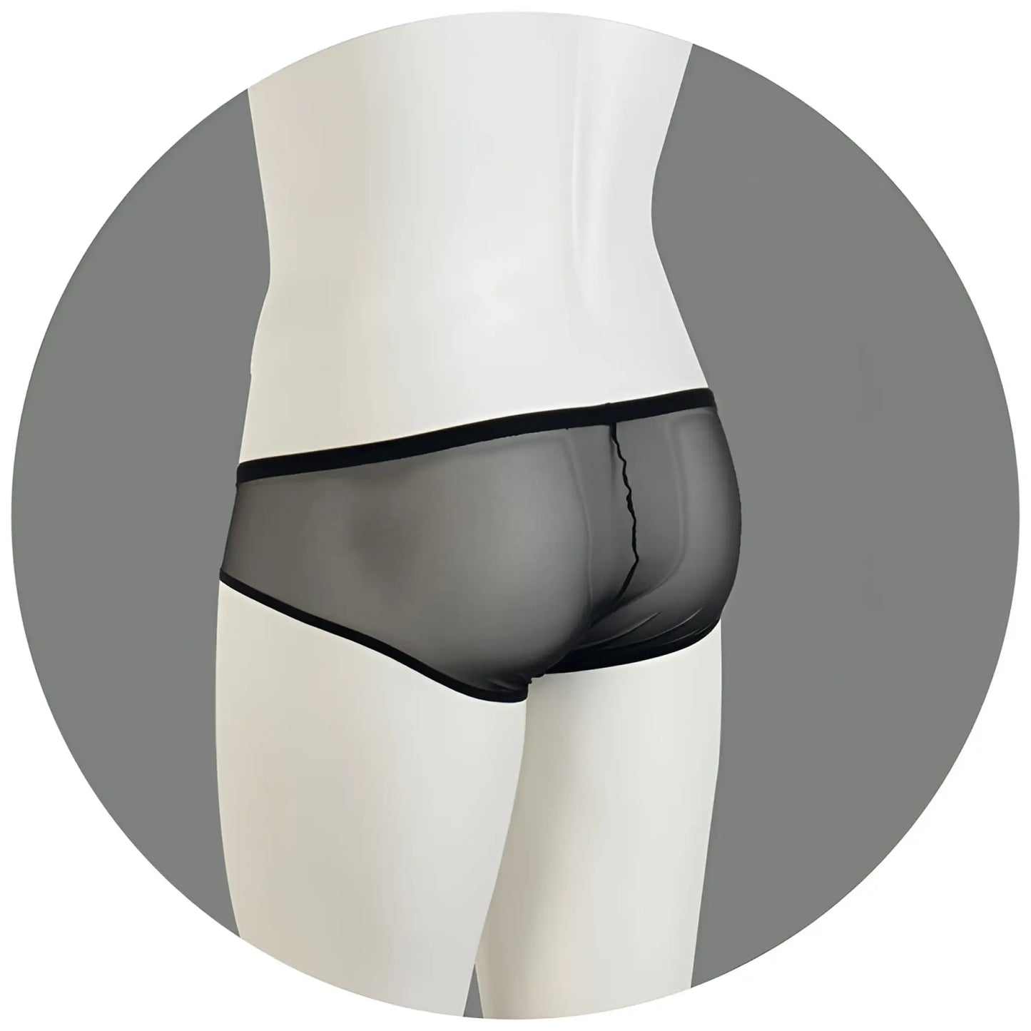 Black sheer mesh briefs with flock lace detailing from eros veneziani in blue size lxl with a sleek form fitting design
