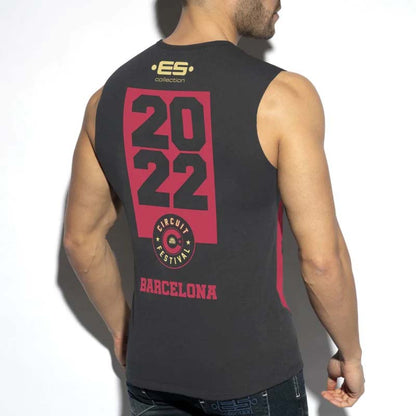 T-shirt débardeur ES Collection Circuit Festival 2022 Charcoal TS298 Taille L