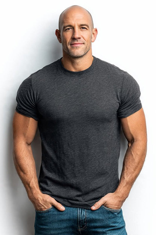 Ajaxx63 Faded Black Athletic Tri-blend Barefront